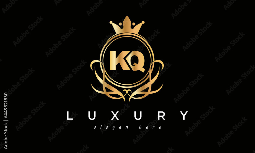 KQ royal premium luxury logo with crown KQ royal premium luxury logo with crown