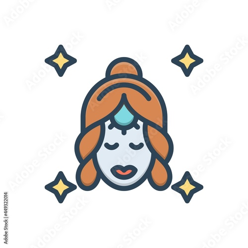 Color illustration icon for makeup