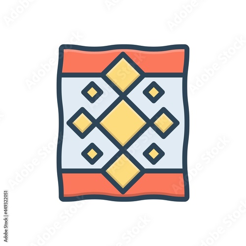 Color illustration icon for quilt