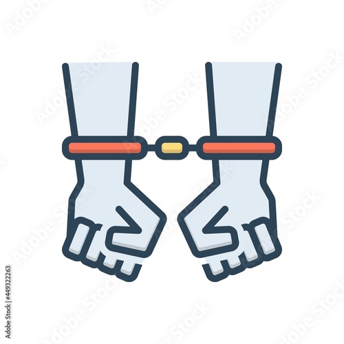 Color illustration icon for caught