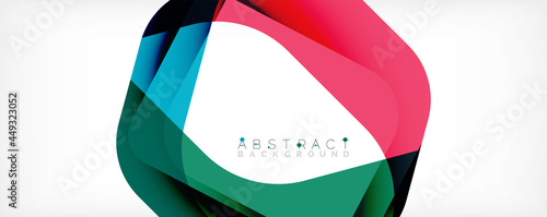 Minimal abstract background - color overlapping shapes on white with shadow lines. Vector Illustration For Wallpaper, Banner, Background, Landing Page