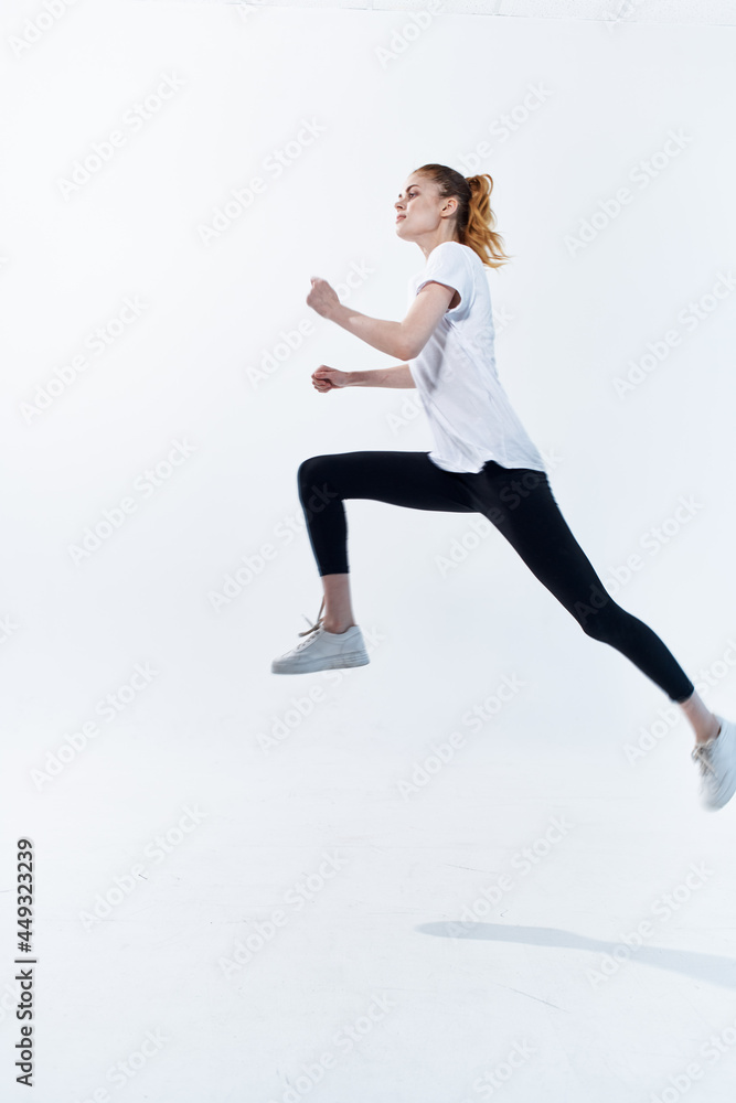 cheerful athletic woman workout cardio exercise energy