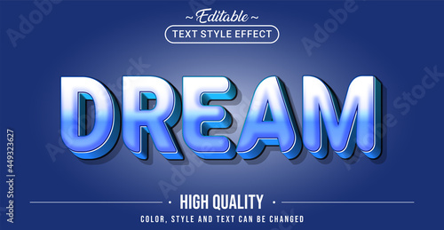 Editable text style effect - Dream text style theme.