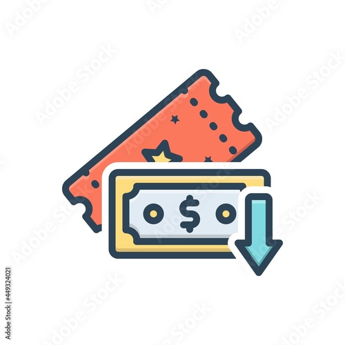 Color illustration icon for cheap 