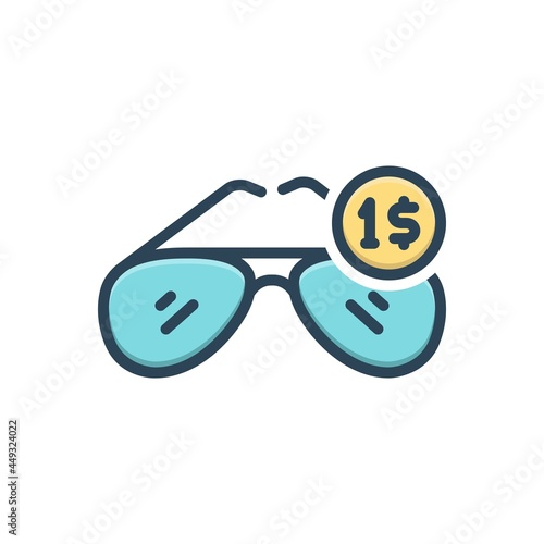 Color illustration icon for cheap