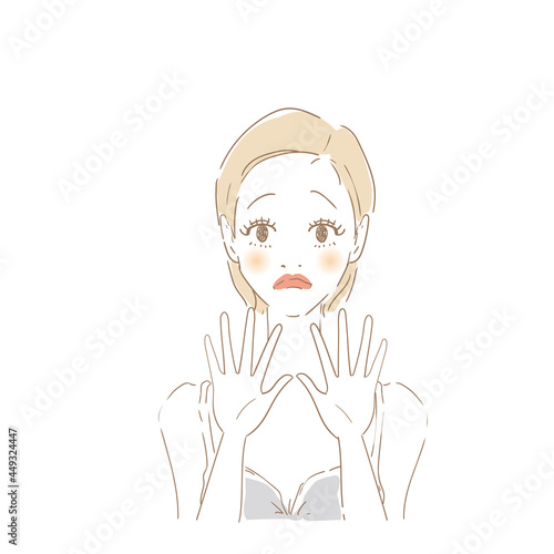 説明をする女性　オーケー