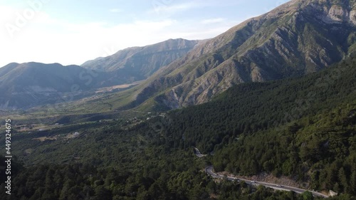 road in the mountains on the Llogara pass in Albania.