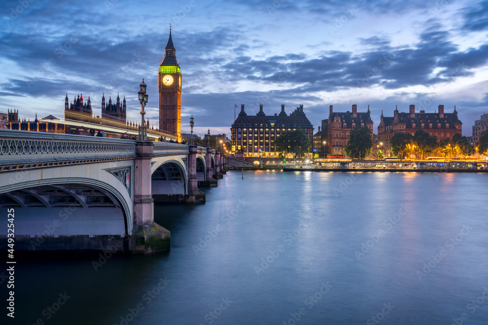 Westminster Bridge and Big Ben at night, London, United Kingdom Westminster Bridge and Big Ben at night, London, United Kingdom