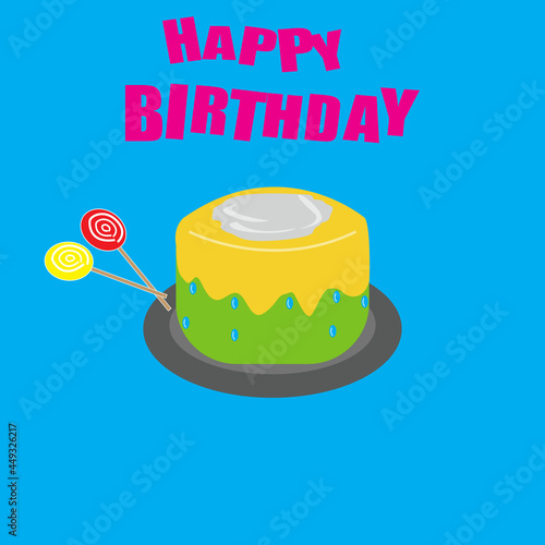 Birthday Paper Cut card with Cake and Party Candy
