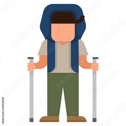 trekking flat icon