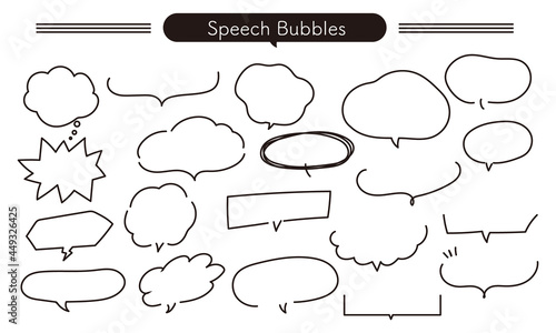 ふきだし、speech bubbles,吹き出し、ベクター素材　あしらい　セット