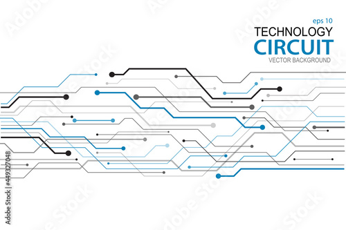 Abstract futuristic circuit board Illustration in white background, Circuit board with various technology elements. Circuit board pattern for technology background. Vector illustration
