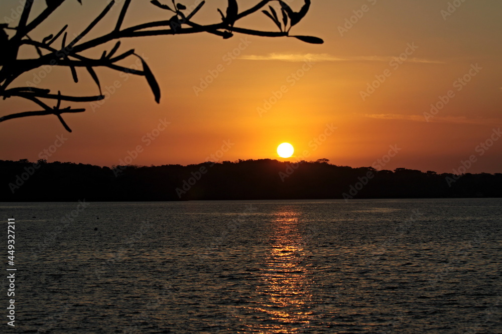 Sunset view on Isla Contadora island. Panama. Central America.