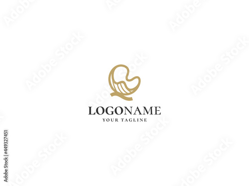 Letter GM chair furniture luxury logo design template