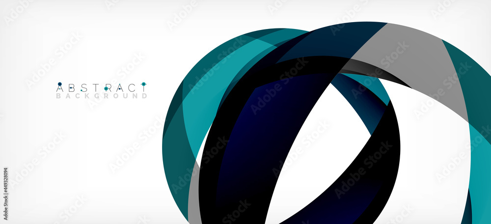 Geometric abstract background. Circle created with overlapping color shapes. Vector Illustration For Wallpaper, Banner, Background, Landing Page Geometric abstract background. Circle created with overlapping color shapes. Vector Illustration For Wallpaper, Banner, Background, Landing Page