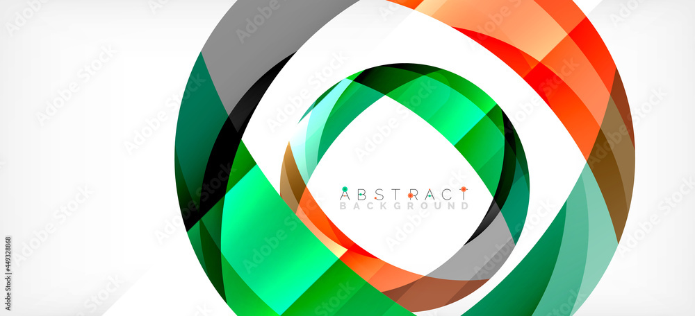 Color circle shapes, minimal geometric background. Trendy dynamic composition. Vector Illustration For Wallpaper, Banner, Background, Landing Page Color circle shapes, minimal geometric background. Trendy dynamic composition. Vector Illustration For Wallpaper, Banner, Background, Landing Page