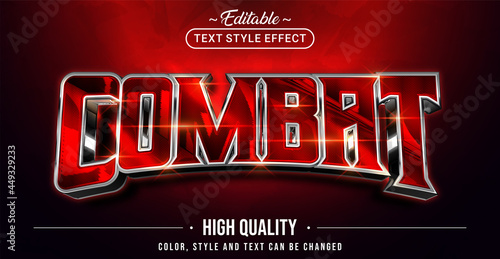 Editable text style effect - Combat text style theme.