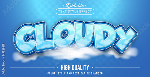 Editable text style effect - Cloudy text style theme.