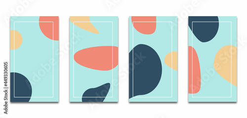  Set abstract cute social media story background nowadays, trend story social media background. template illustration 