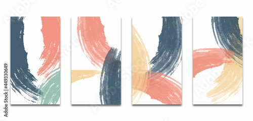  Set abstract paintbrush for social media story background nowadays, trend story social media background. template illustration 