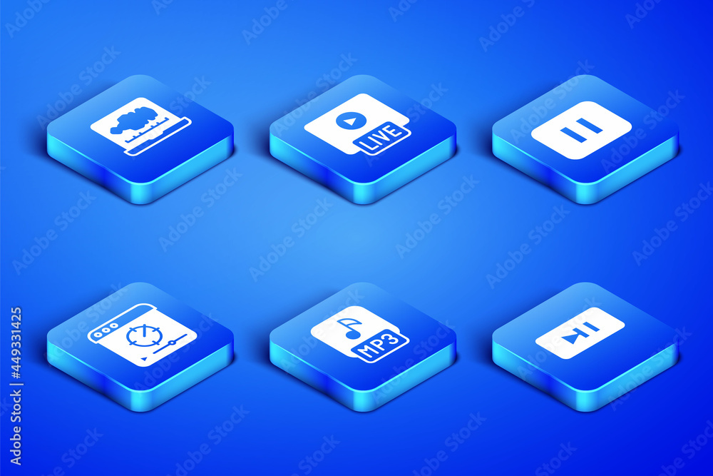 Set Pause button, Sound or audio recorder, MP3 file, Online play video, Live stream and icon. Vector Set Pause button, Sound or audio recorder, MP3 file, Online play video, Live stream and icon. Vector