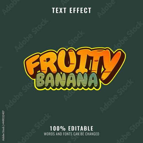 fruity banana funny casual game logo text effect