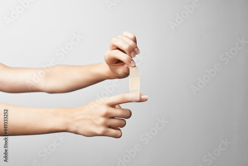 index finger plaster bandage treatment health care