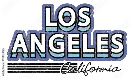 Los angeles california typography t shirt graphic print design.