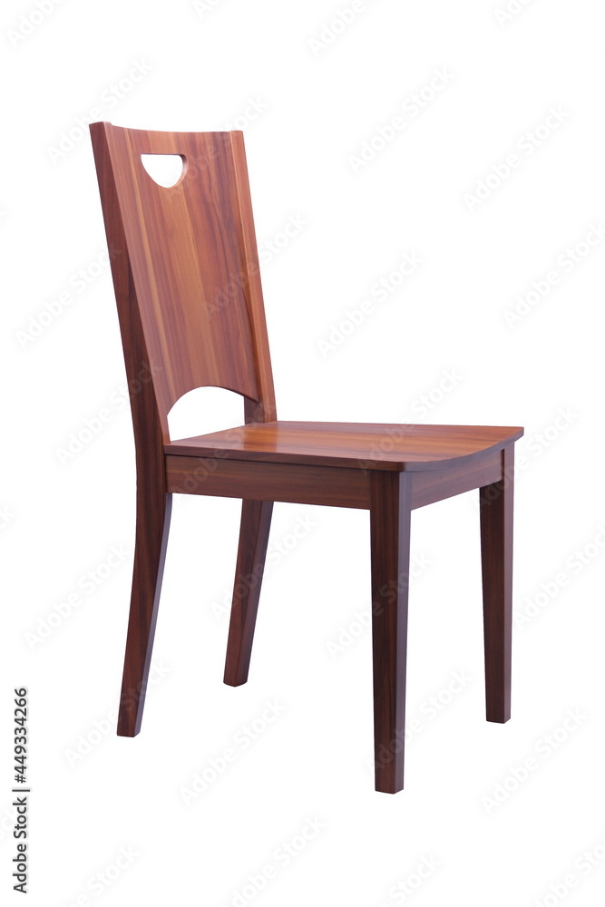 wood chair with isolated white background