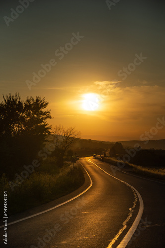 Sunset on a road in Bistrita, 2021 Romania, 2021, July