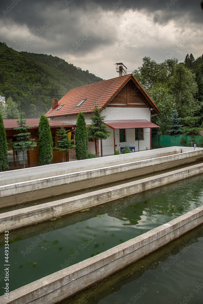 Water basins from Blidereasa Trout, Anies Valley, Anies,Bistrita Romania, July, 2021 Water basins from Blidereasa Trout, Anies Valley, Anies,Bistrita Romania, July, 2021