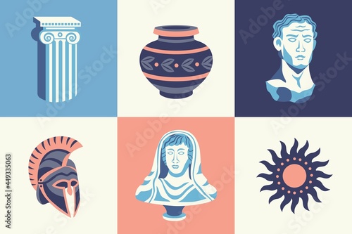 Antique Statues Design Concept
