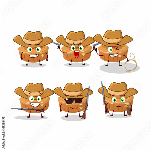 Cool cowboy pie christmas cartoon character with a cute hat