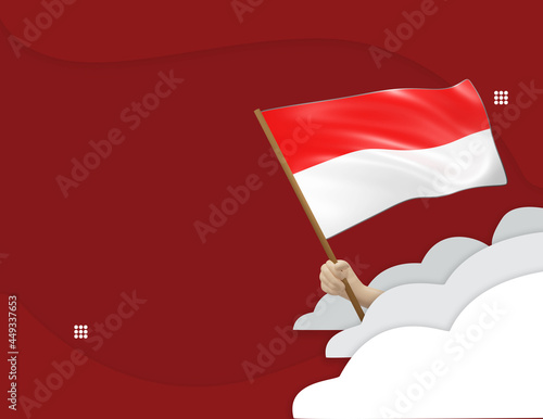 Indonesia independence 3D design banner photo