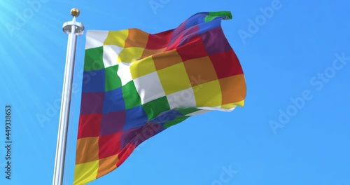 The Wiphala flag waving. Loop photo