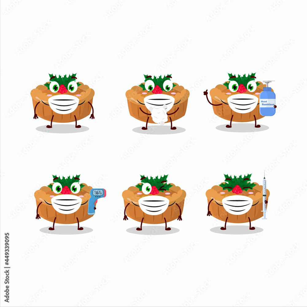 A picture of pie christmas cartoon design style keep staying healthy during a pandemic A picture of pie christmas cartoon design style keep staying healthy during a pandemic