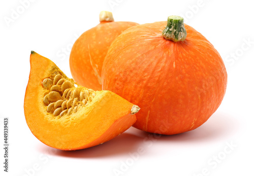 Orange pumpkin on white background 