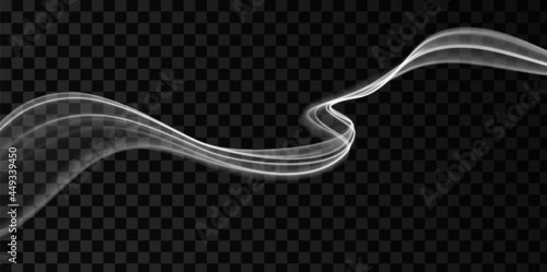 White abstract wave. Magic line design. Flow curve motion element. Neon gradient wavy illiustration.