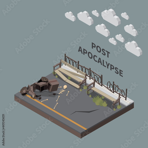 Post Apocalypse Isometric Composition
