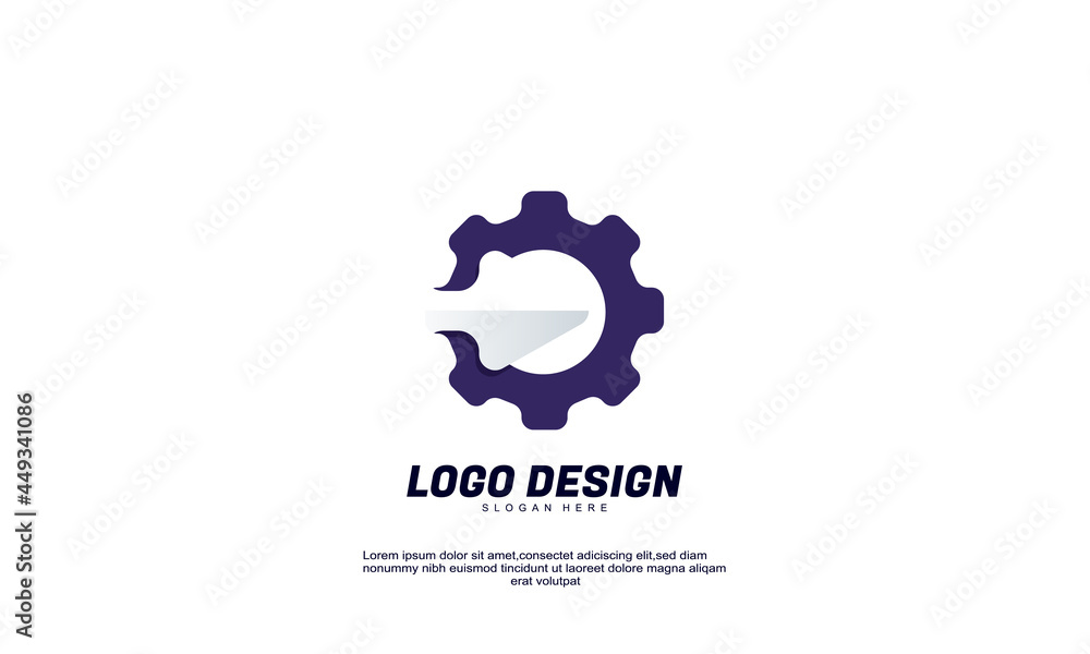 stock vector abstract creative idea logo gear and arrow for brand company and business colorful design template stock vector abstract creative idea logo gear and arrow for brand company and business colorful design template
