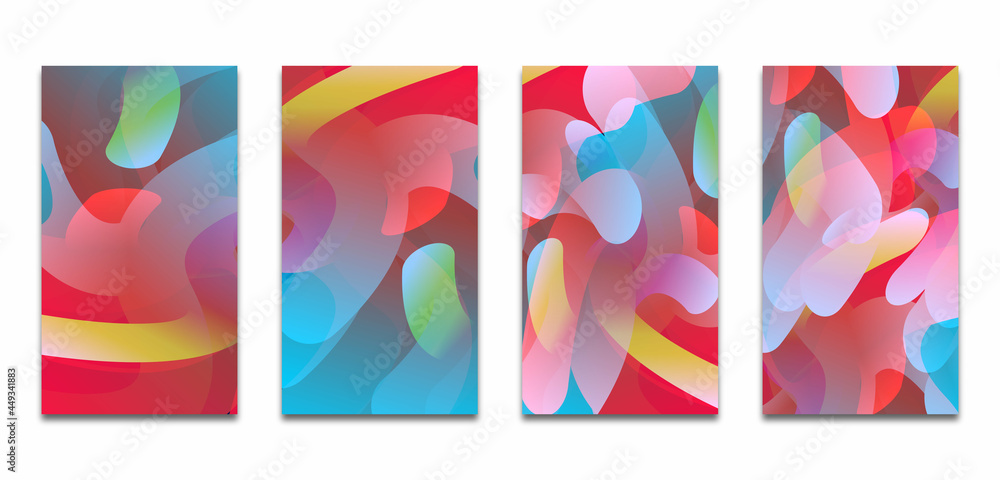 Set abstract fluid media story background nowadays, trend story social media background.  collor shapes 