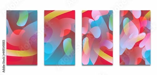 Set abstract fluid media story background nowadays, trend story social media background.  collor shapes 