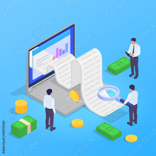 Accounting And Audit Isometric Concept