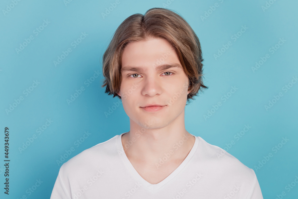Portrait of serious guy isolated over blue background Portrait of serious guy isolated over blue background