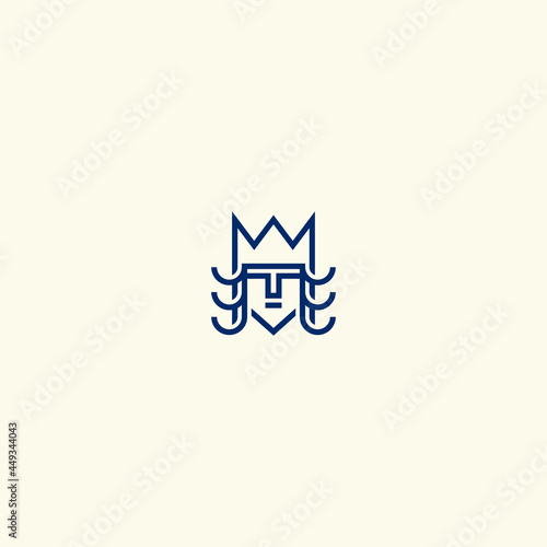 line art queen logo design. logo template