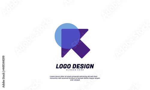 awesome abstract creative idea brand arrow for and circle company or business multicolor design template