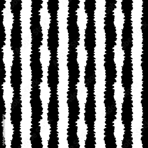 rough jagged line black and white hand drawn simple ink brush stroke seamless pattern. vector illustration for background, bed linen fabric, wrapping paper, scrapbooking