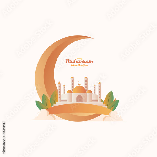 muslim festival and happy muharram islamic new year religious holiday