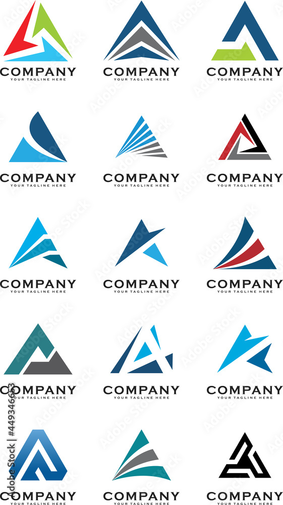 set of triangle logo vector abstract,A triangle logo abstract set of triangle logo vector abstract,A triangle logo abstract