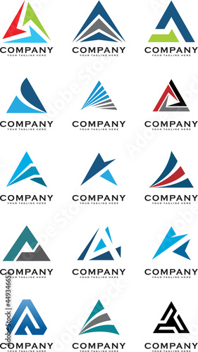 set of triangle logo vector abstract,A triangle logo abstract